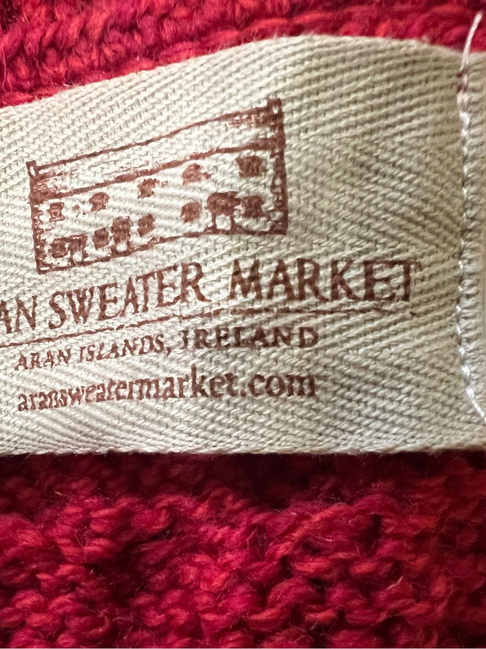 ARAN SWEATER MARKET Women's Merino Wool A-Line Fit Cardigan XL RED(Chillipepper) - Picture 8 of 10